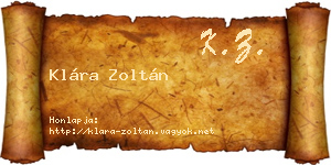 Klára Zoltán névjegykártya