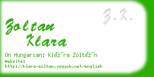 zoltan klara business card